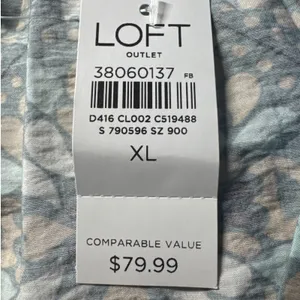 LOFT‎ Outlet Women's XL Green Floral Print 3/4 Sleeve V-Neck Dress thumbnail 5