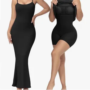 Elegant Black Maxi Dress built‎ in shapewear thumbnail 2