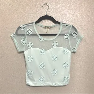Kirra Daisy Mesh Crop Top thumbnail 1