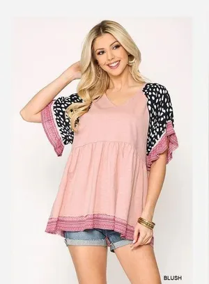 Women's Gray and Patterned Top Size L thumbnail 1