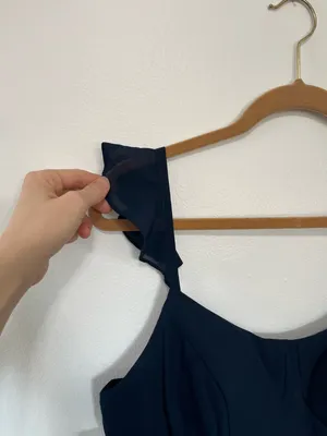 NWT Navy Blue Sleeveless Ruffle Bridesmaid Dress- Size 10 thumbnail 4