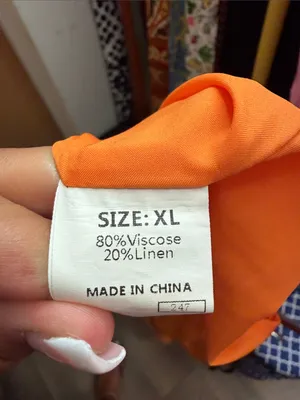 Women’s Linen Blend Colorblock Pink & Orange Sleeveless Maxi Dress. Size: XL thumbnail 3
