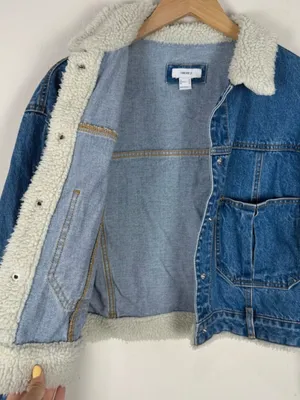 Forever 21 denim sherpa jacket thumbnail 3