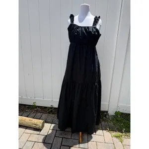 Abercrombie & Fitch Tiered Ruched Babydoll Maxi Dress Size Large thumbnail 3