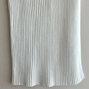 Amazon Women’s White Ribbed Sweater Midi Slit Skirt, Size Large thumbnail 4