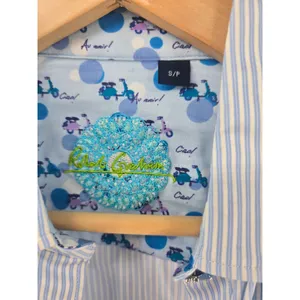 Robert Graham‎ Button Down Womens S Blue White Striped Contrast Trim Long Sleeve thumbnail 3