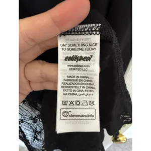 Edikted Mesh Dress in Black Size XS Sheer Lace Adjustable Straps Floral Pattern thumbnail 9