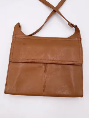 Vintage Fossil Double Sided Flap Crossbody Bag Purse Brown Tan Leather Bohemian thumbnail 7