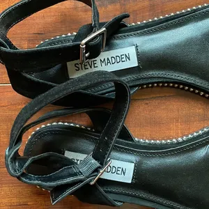 Steve Madden Salute suede pearl black flats thumbnail 4