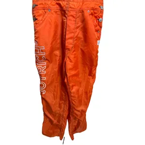 Joyrich Orange Nylon Utility Bib Overalls Jumpsuit Logo Streetwear Womans L thumbnail 3