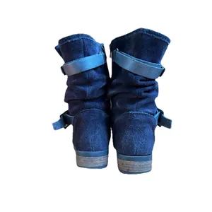 Eric Michael Portugal Venice Boot Blue Suede Moto Boots Sz 7 Spring Comfort thumbnail 4