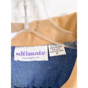 Ultimate Philadelphia Women's Denim Beaded Western Aztec Jean Jacket Blue Medium thumbnail 5