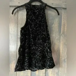 Elegant Black Velvet Floral Burnout Sleeveless Top Evening Cocktail Party‎ thumbnail 5