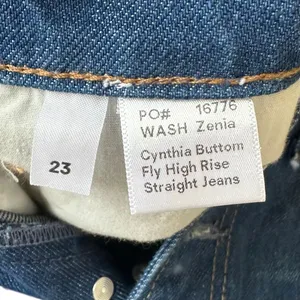 Reformation Cynthia Button Fly High‎ Rise Straight Jeans Zenia Wash Size 23 thumbnail 5