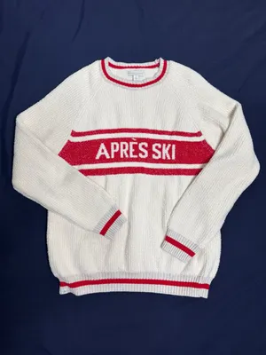 Barefoot Dreams Après Ski Cozy Pullover Sweater Cream Red Size 2 thumbnail 3