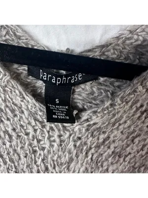 Paraphrase Women’s Small Oversized Y2K Wool Blend Sweater Boxy Pullover Knit Brown Tan thumbnail 3