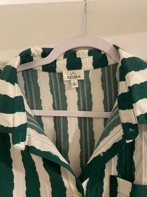 Azura Green & White Striped Romper thumbnail 2