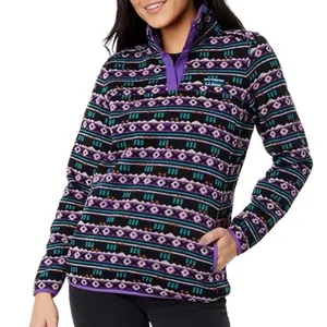 L.L. Bean Aztec Print Fleece Pullover Sweater Snap-T Womens S Granola Gorpcore thumbnail 3