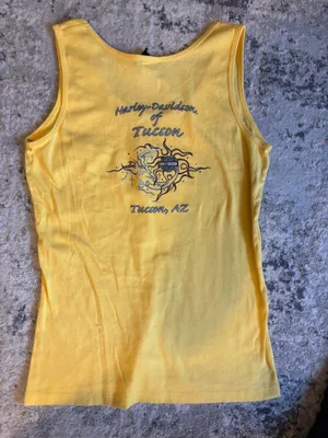 Vintage Harley Davidson yellow Tucson, AZ tank woman’s size XL thumbnail 3