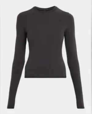 SKIMS (G20) Cotton Jersey Long Sleeve T-Shirt S IRON NWT thumbnail 1