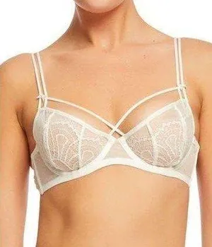 NWT Dita Von Teese Maestra White Lace Underwire Balconette Bra Size 32DD thumbnail 1