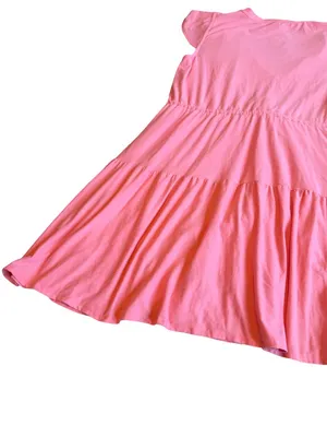 Beyond Yoga Featherweight Out & About Ruffle Mini Tier Dress Coral Size Medium thumbnail 11
