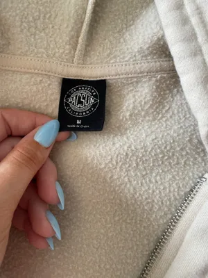 Beige Pacsun zip up hoodie with pockets and hood. Size M. thumbnail 5
