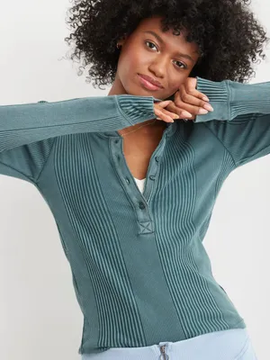 Aerie Road Trip Long Sleeve Henley T Shirt thumbnail 1