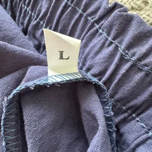 Navy Blue Cotton Linen Drawstring Waist Wide Leg Pants Size Large thumbnail 9