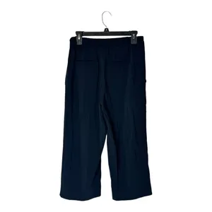 Maje Pants Women‎ Small Black Lightweight Elastic Waist Wide Leg Cropped Trouser thumbnail 2