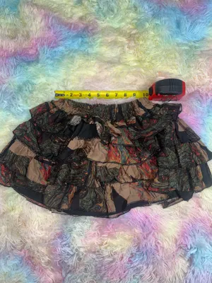 Cute ruffled multicolored y2k skirt Multiple thumbnail 5