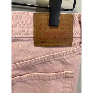 Levi's 501 Original Fit Jeans Womens Pink Straight Leg Button Fly Denim‎ Casual thumbnail 4