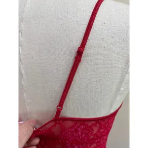 Inner Secrets Red Lace Sheer Chemise Babydoll‎ Lingerie Slip Dress Size M thumbnail 5