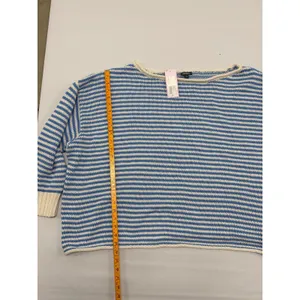 Wild Fable Blue Cream Striped Knit Boat Neck Sweater Plus Size 4X NWT thumbnail 3