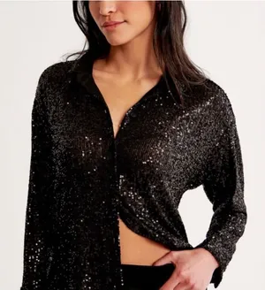 Abercrombie and Fitch Sequin Button Down Top Size XS thumbnail 1