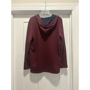 L.L. BEAN WOMEN'S LONG SLEEVE PULLOVER HOODIE With LOGO 4 Button SIZE LARGE thumbnail 5
