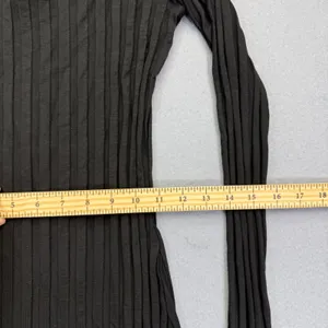 Reformation Black Ribbed Cutout Mock Neck Maxi Dress Size Medium M Long Slv‎ thumbnail 5