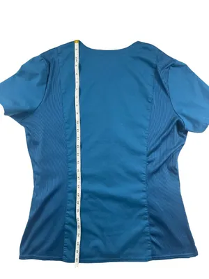 Landau Proflex Scrub Top Women's Large Blue V Neck Stretch Medical Uniform thumbnail 3