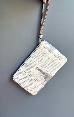 NWT Coach Large Corner Zip Wristlet in Vintage Newspaper Print thumbnail 13