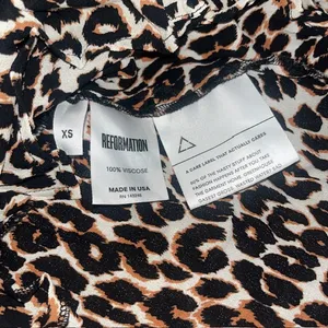 Reformation April Moxie Wrap Top Leopard Animal Print‎ Brown XS thumbnail 8