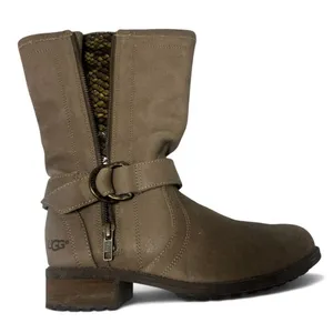 UGG Silva Suede Boots Moto Biker Zip Harness Tan Brown Taupe Women’s Size 6 thumbnail 5