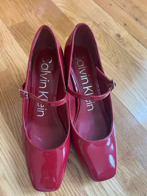 Calvin Klein Red Mary Jane Heels thumbnail 3