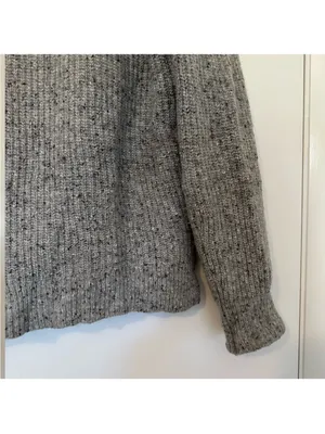 J. Crew Donegal Turtleneck Sweater Lambs Wool Gray Womens Large Scandi Minimal thumbnail 4
