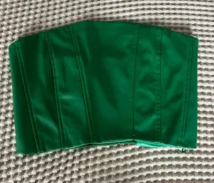 SHEIN Green Strapless Corset Crop Top thumbnail 1