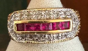 Statement Ring with pink Channel thumbnail 1