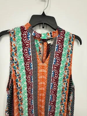 Umgee Women Tunic Dress Size Large Patchwork Multicolor Sleeveless Boho Hippie thumbnail 2