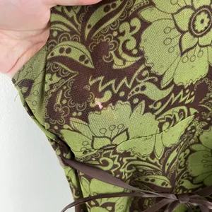 Hot Tempered Y2K Olive Green Brown Floral Paisley Mesh V Neck Asymmetrical Tank thumbnail 12