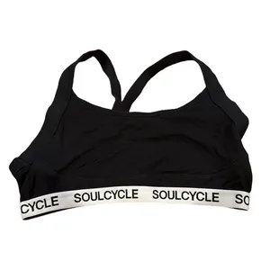 Soulcycle Black White Cotton Bralette Loungewear Racerback Top S thumbnail 2