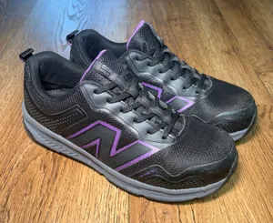 New Balance 412 v1 Evolve Alloy Toe Runner Work Shoes Womens 8.5 Black Purple thumbnail 1