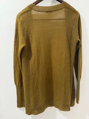 J crew mustard open front pocket knit cardigan  thumbnail 4